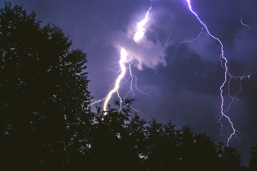 a close up of lightning